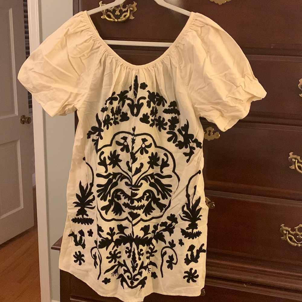 Free People black and cream mini dress M